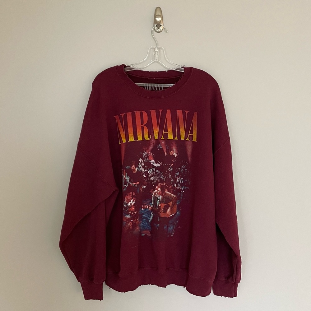 Urban Outfitters Nirvana Unplugged Oversized Crew Neck Sweatshirt